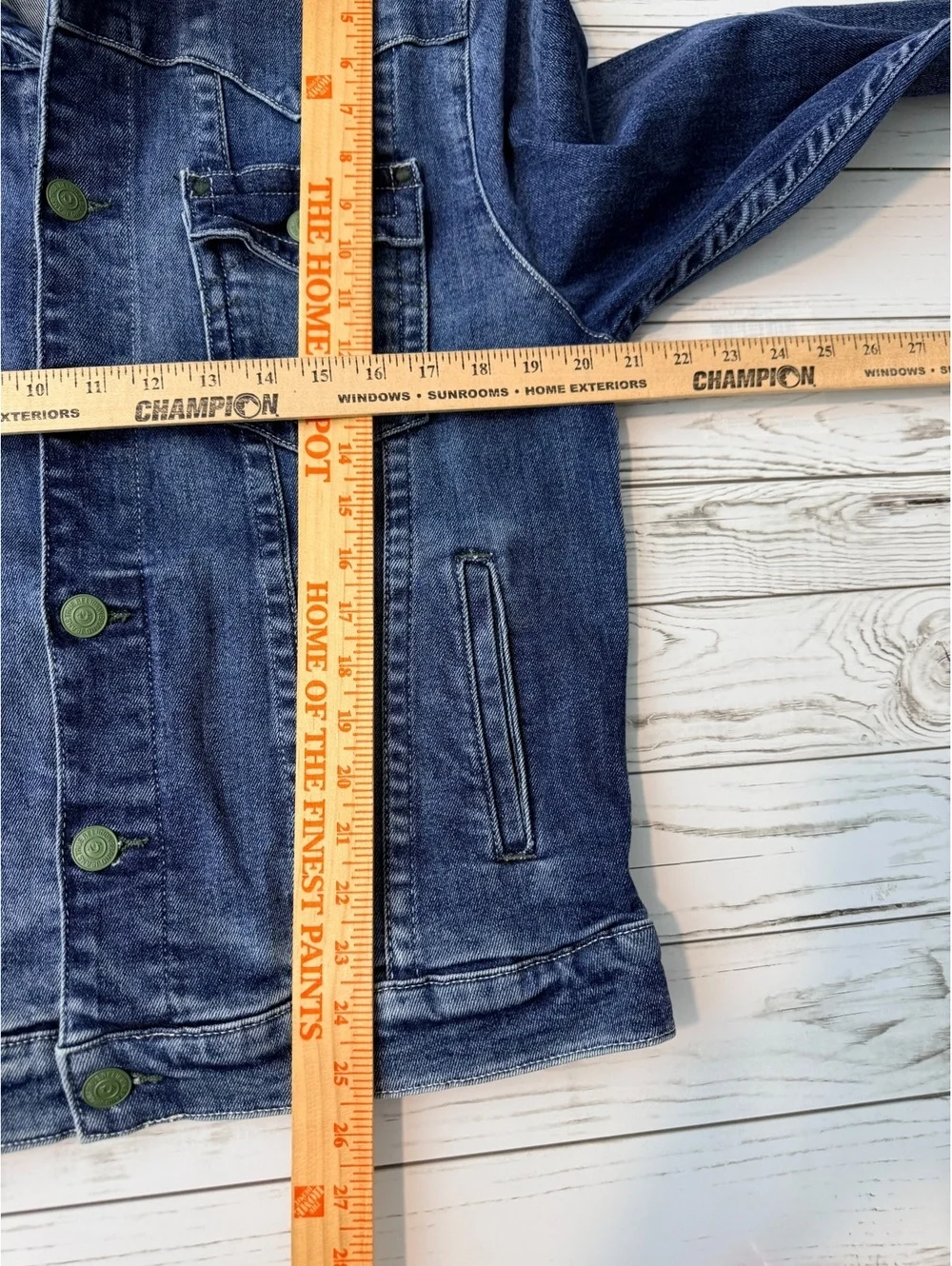 True Religion World Tour Denim Trucker Jacket Men’s L Green Hardware